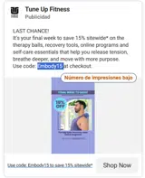 Embody15 coupon verification screenshot