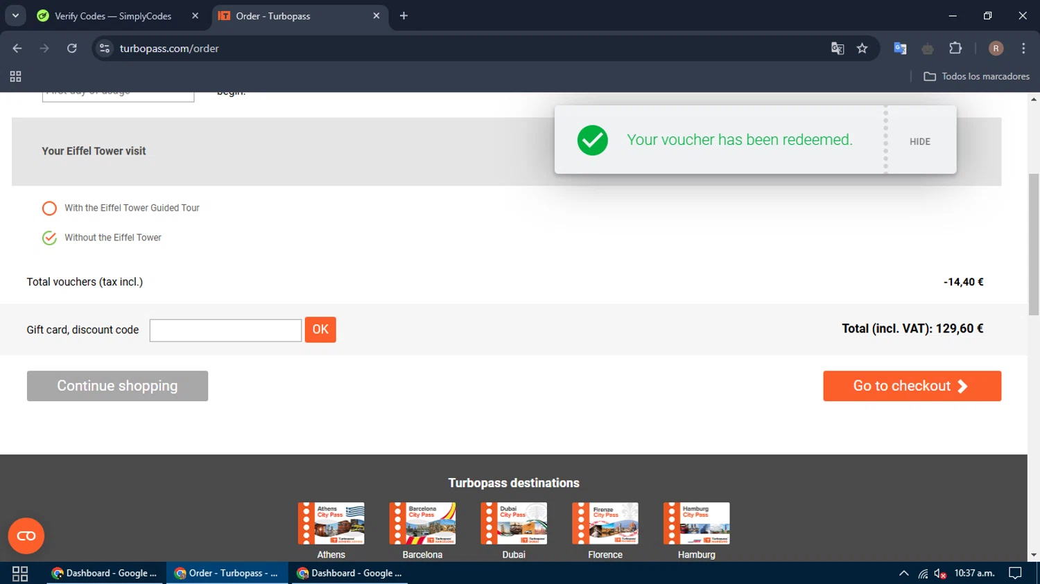 Turbopass checkout page showing Turbopass discount code box | Screenshot taken by SimplyCodes community member on Feb 12, 2025