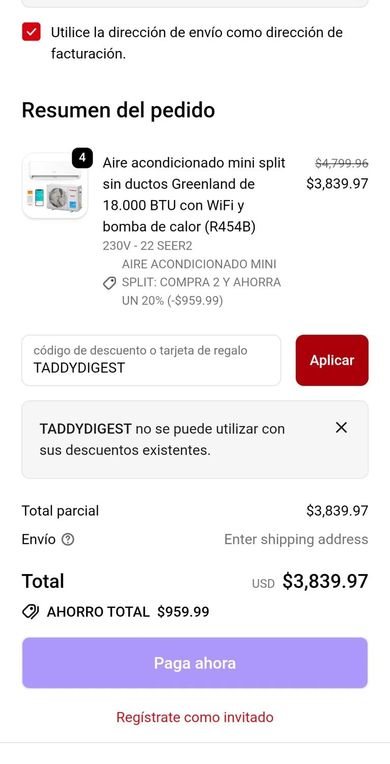 TURBRO promo code screenshot showing code TADDYDIGEST applied at TURBRO checkout page. Uploaded by SimplyCodes community member ExtraordinarySpotter7711 on Nov 9, 2025