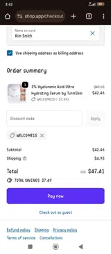 TurmSkin coupon verification screenshot