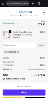 TurmSkin coupon verification screenshot
