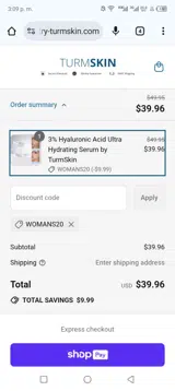 TurmSkin coupon verification screenshot