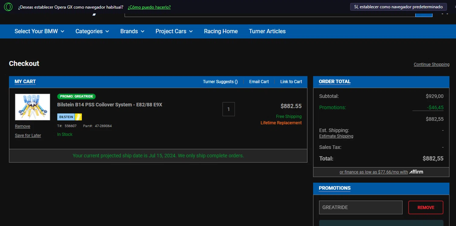 Turner Motorsport Promo Codes 5 Off October 2024