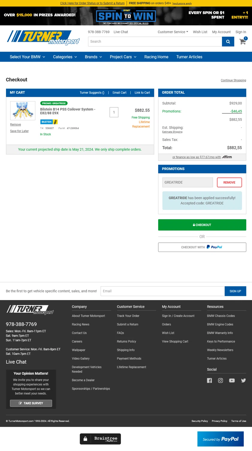 Turner Motorsport Promo Codes 5 Off July 2024