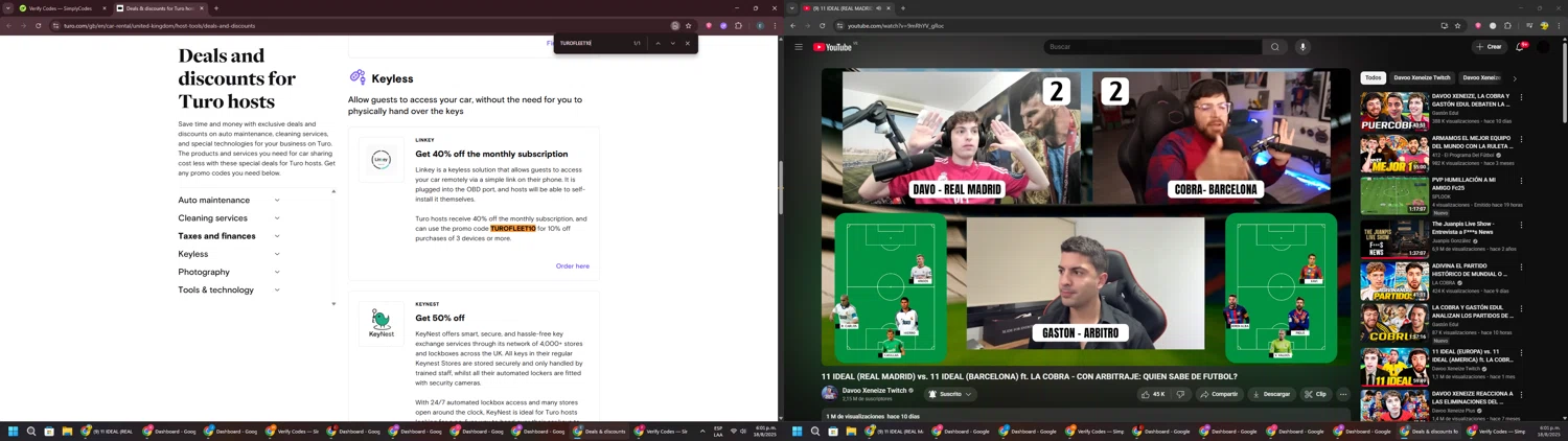 Turo promo code screenshot showing code TUROFLEET10 applied at Turo checkout page. Uploaded by SimplyCodes community member GloriousPioneer2942 on Aug 18, 2025