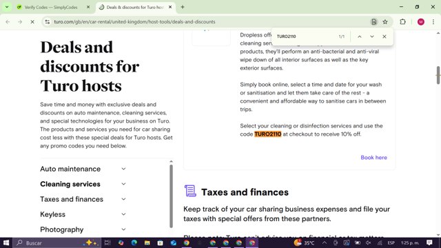 Turo checkout page showing Turo promo code box | Screenshot taken by SimplyCodes community member on Aug 27, 2025