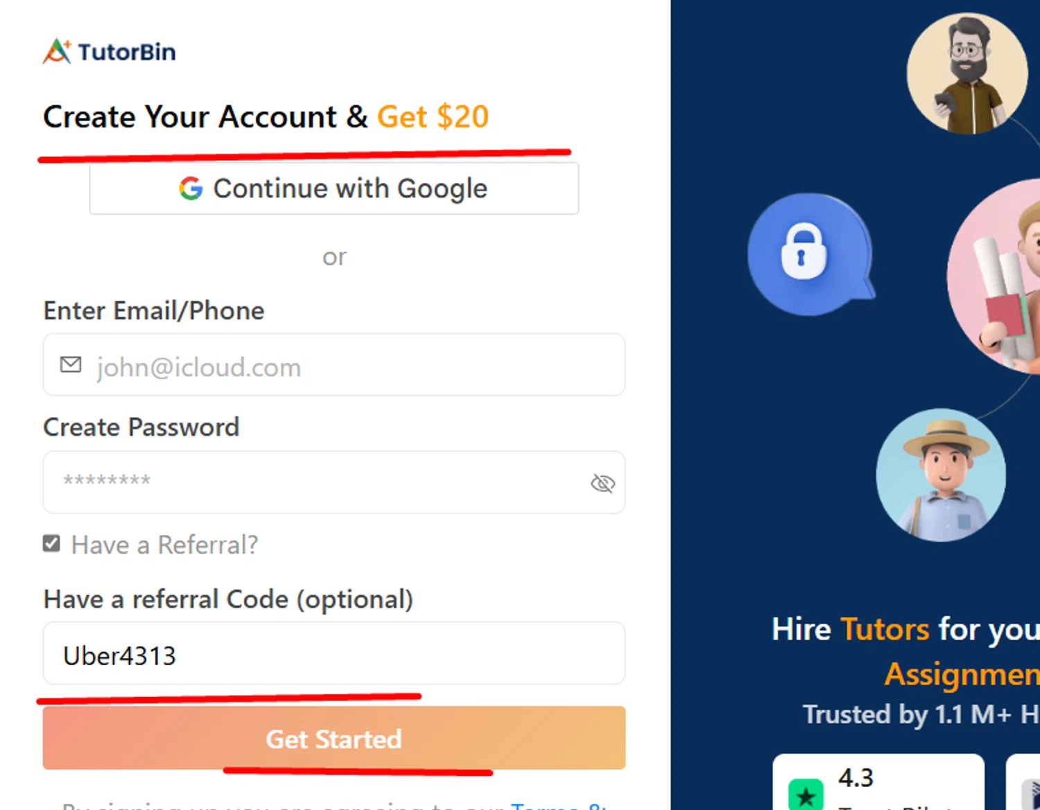 TutorBin promo code screenshot showing code Uber4313 applied at TutorBin checkout page. Uploaded by SimplyCodes community member paola49520 on Sep 1, 2025