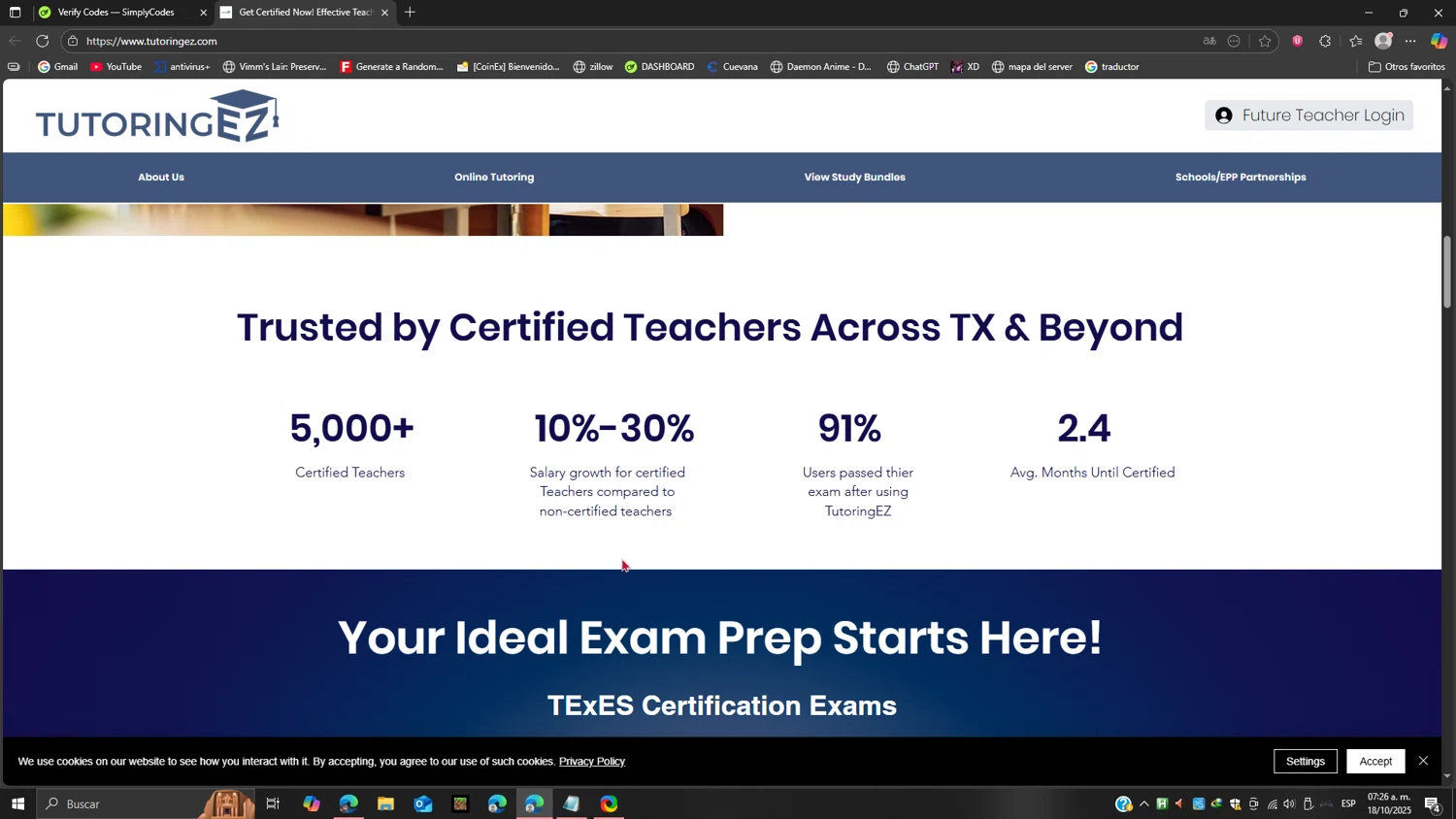 TutoringEZ promo code screenshot showing code summer2025 applied at TutoringEZ checkout page. Uploaded by SimplyCodes community member Ricardoanavas on Oct 18, 2025