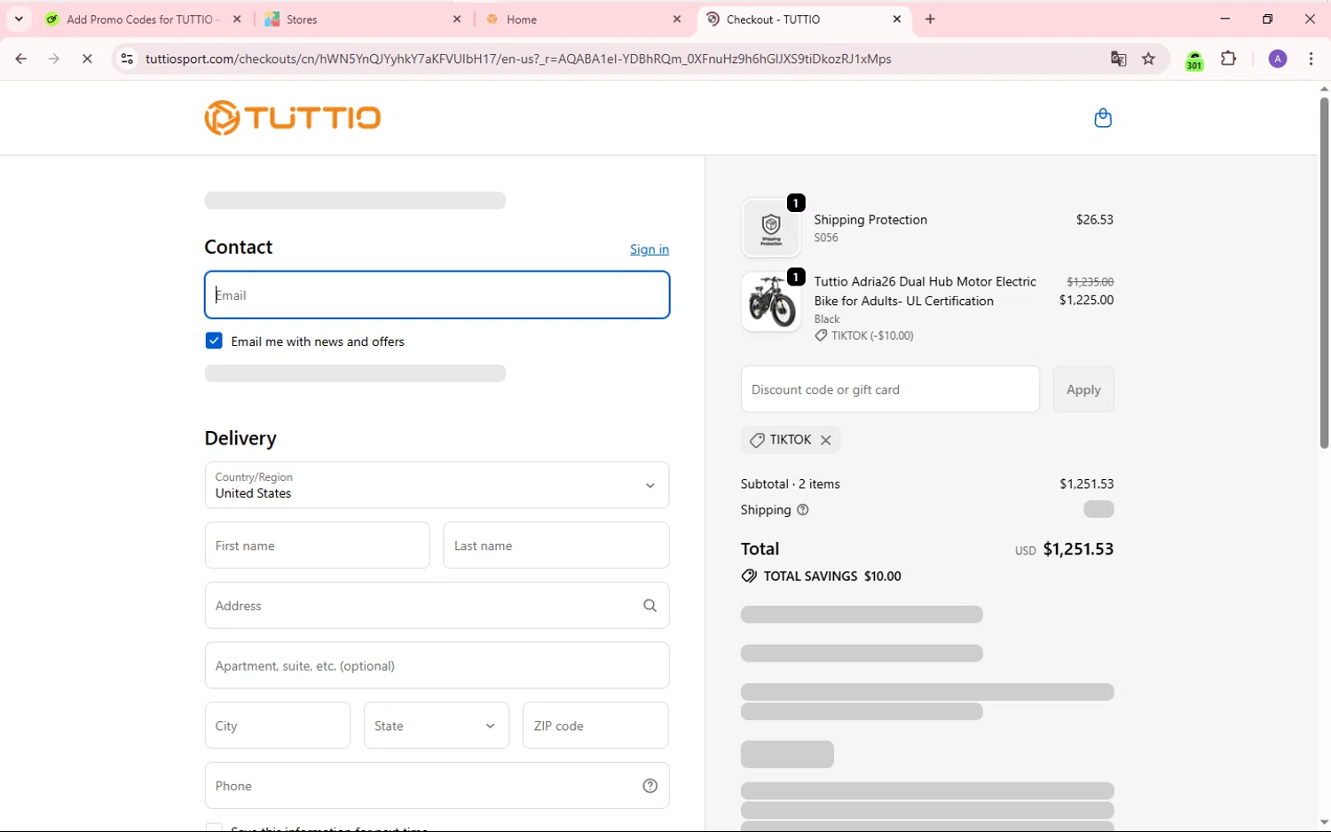 TUTTIO discount code screenshot showing code TIKTOK applied at TUTTIO checkout page. Uploaded by SimplyCodes community member LuisGAbreu on Nov 21, 2025