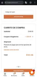 kingdonna coupon verification screenshot