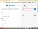 TV Ears coupon verification screenshot