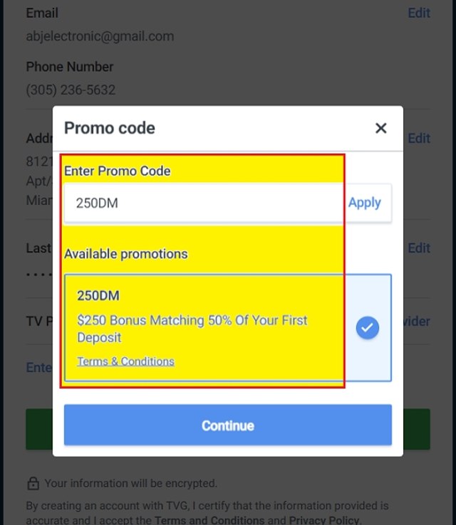 TVG checkout page showing TVG promo code box | Screenshot taken by SimplyCodes community member on Apr 3, 2022
