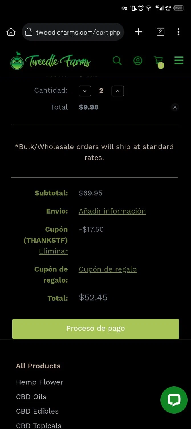 Tweedle Farms coupon code screenshot showing code THANKSTF applied at Tweedle Farms checkout page. Uploaded by SimplyCodes community member Xx_Cogeburras3000_xX on Feb 7, 2025