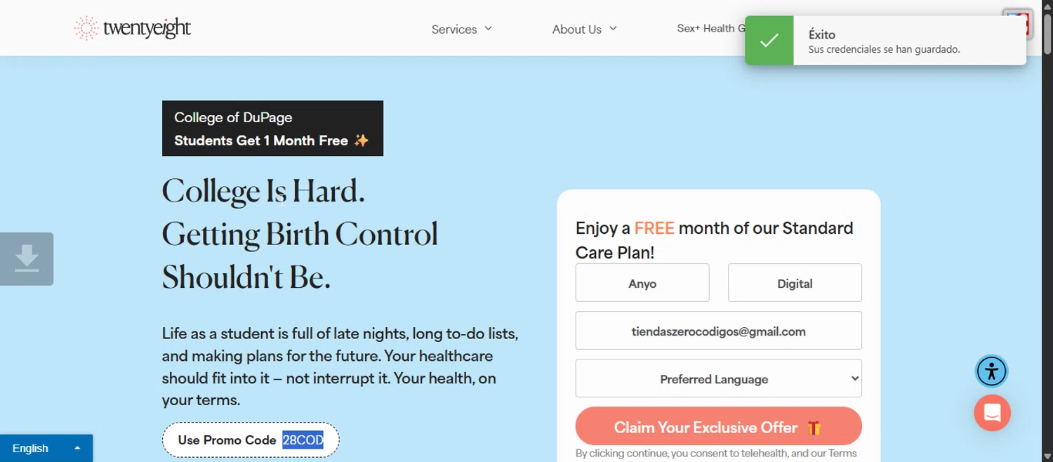 Twentyeight promo code screenshot showing code 28COD applied at Twentyeight checkout page. Uploaded by SimplyCodes community member 111111 on Oct 31, 2025