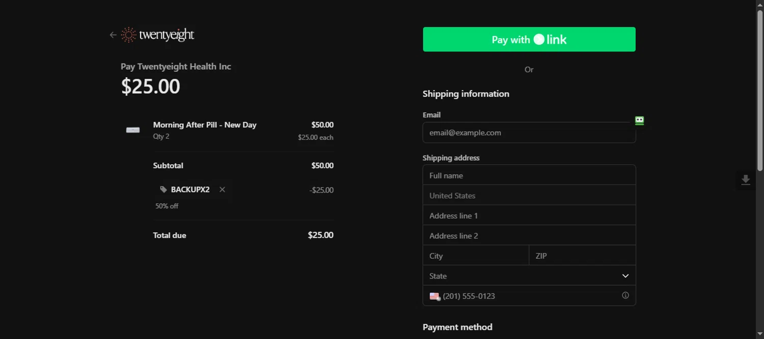 Twentyeight promo code screenshot showing code BACKUPX2 applied at Twentyeight checkout page. Uploaded by SimplyCodes community member 111111 on Jul 5, 2025