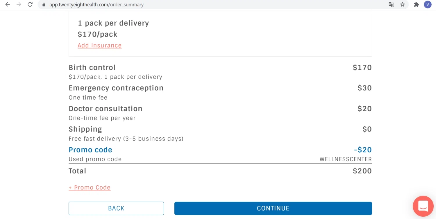Twentyeight checkout page showing Twentyeight promo code box | Screenshot taken by SimplyCodes community member on Sep 2, 2021