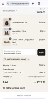 Antoniamariec_home coupon verification screenshot