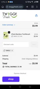SMILE coupon verification screenshot