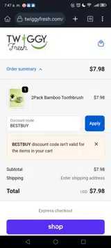 BESTBUY coupon verification screenshot