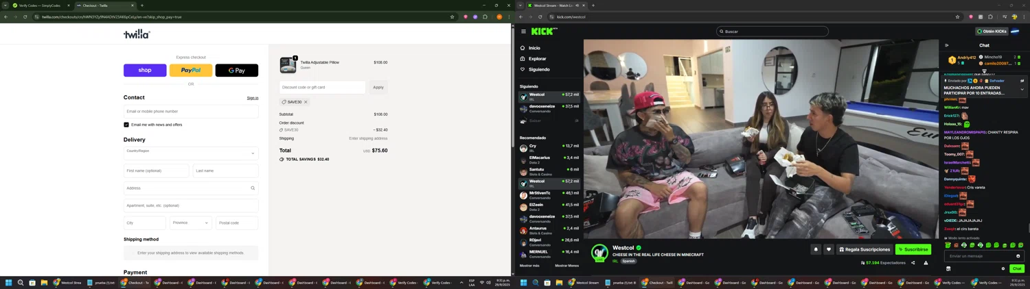 Twilla promo code screenshot showing code SAVE30 applied at Twilla checkout page. Uploaded by SimplyCodes community member Davoxeneixe on Sep 30, 2025