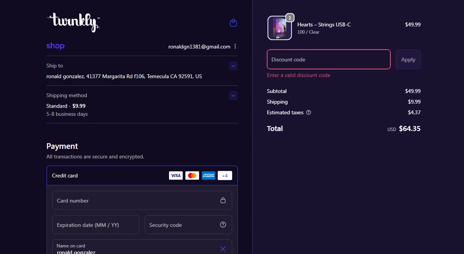 Twinkly discount code screenshot showing code GIFTJOY30 applied at Twinkly checkout page. Uploaded by SimplyCodes community member SavvyHawk656 on Nov 25, 2025