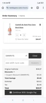 SMMRV15 coupon verification screenshot