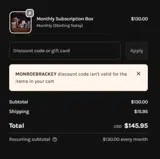 MONROEBRACKEY coupon verification screenshot