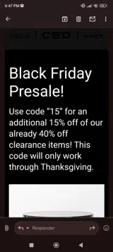 15 coupon verification screenshot