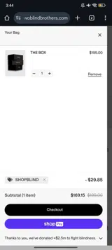 SHOPBLIND coupon verification screenshot