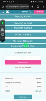 Momsaves coupon verification screenshot