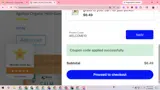 WELCOME10 coupon verification screenshot
