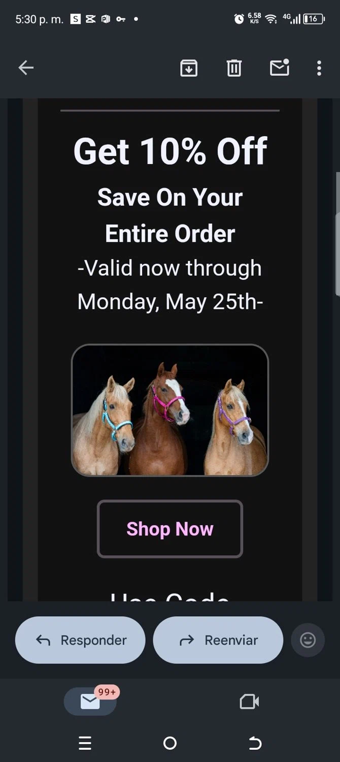 Two Horse Tack promo code screenshot showing code HALTER applied at Two Horse Tack checkout page. Uploaded by SimplyCodes community member kellymoreno on May 20, 2026