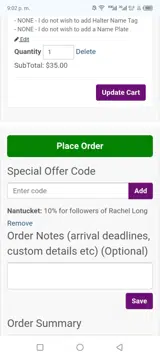 NANTUCKET coupon verification screenshot