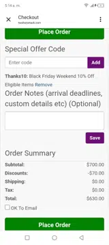 Thanks10 coupon verification screenshot