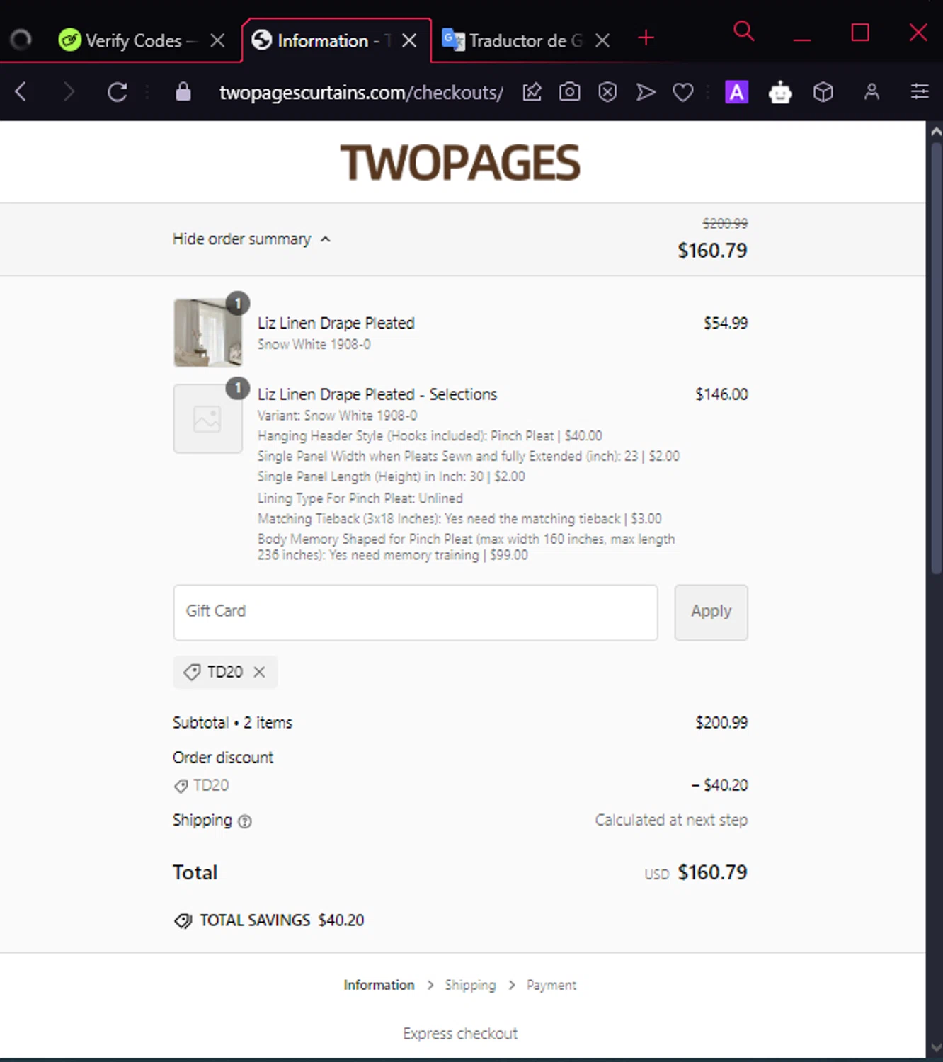 where to use TWOPAGES promo code box