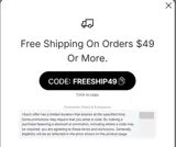 FREESHIP49 coupon verification screenshot