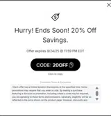 20OFF coupon verification screenshot