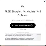 FREESHIP49 coupon verification screenshot