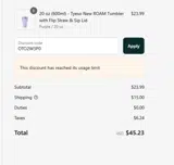 OTO2W3P0 coupon verification screenshot