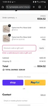 TYME15 coupon verification screenshot