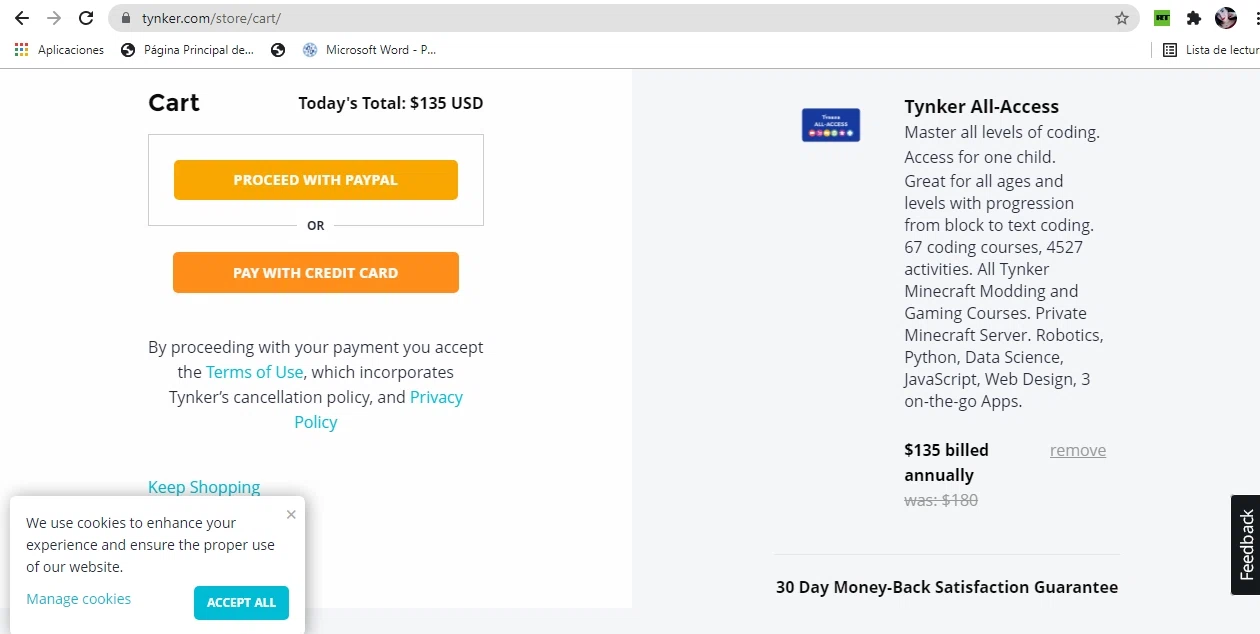 where to use Tynker promo code box