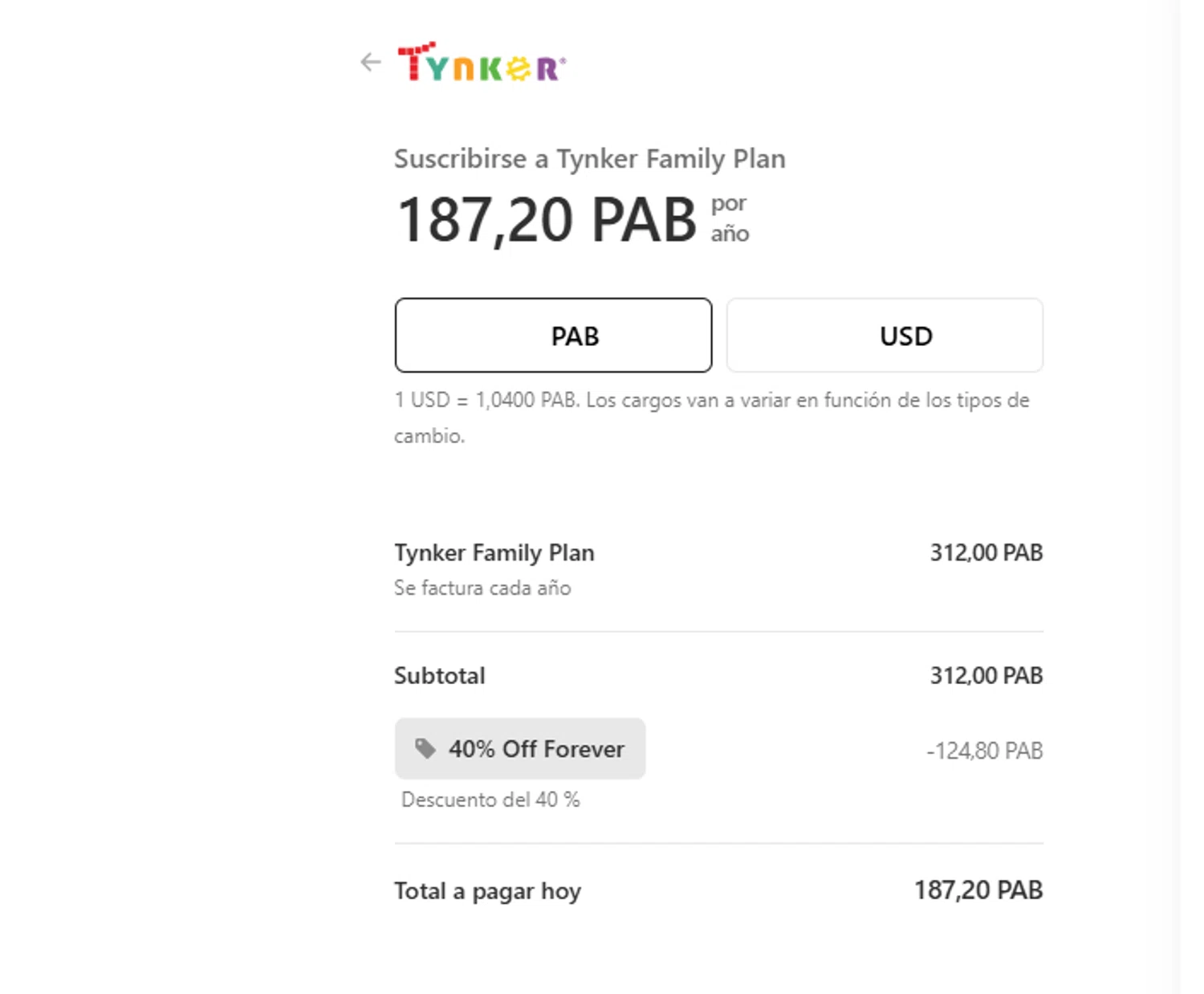 Tynker promo code screenshot showing code 40%OffForever. applied at Tynker checkout page. Uploaded by SimplyCodes community member Loki_Odinson on Jun 10, 2026