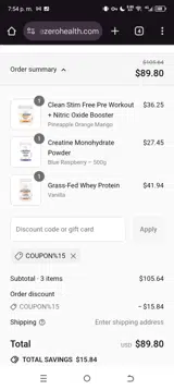 COUPON%15 coupon verification screenshot