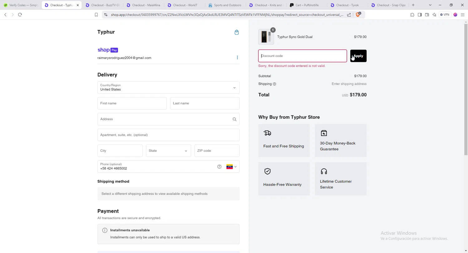 Typhur discount code screenshot showing code simplycodes20 applied at Typhur checkout page. Uploaded by SimplyCodes community member Raiiii18 on Jan 2, 2025
