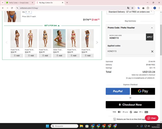 Typo checkout page showing Typo promo code box | Screenshot taken by SimplyCodes community member on Mar 5, 2025