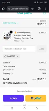 SASBF10 coupon verification screenshot