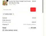 20WELCOME coupon verification screenshot