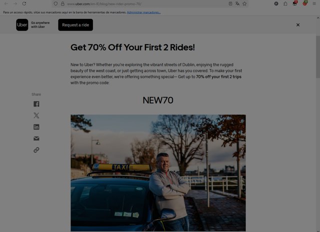 Uber checkout page showing Uber promo code box | Screenshot taken by SimplyCodes community member on Aug 16, 2025