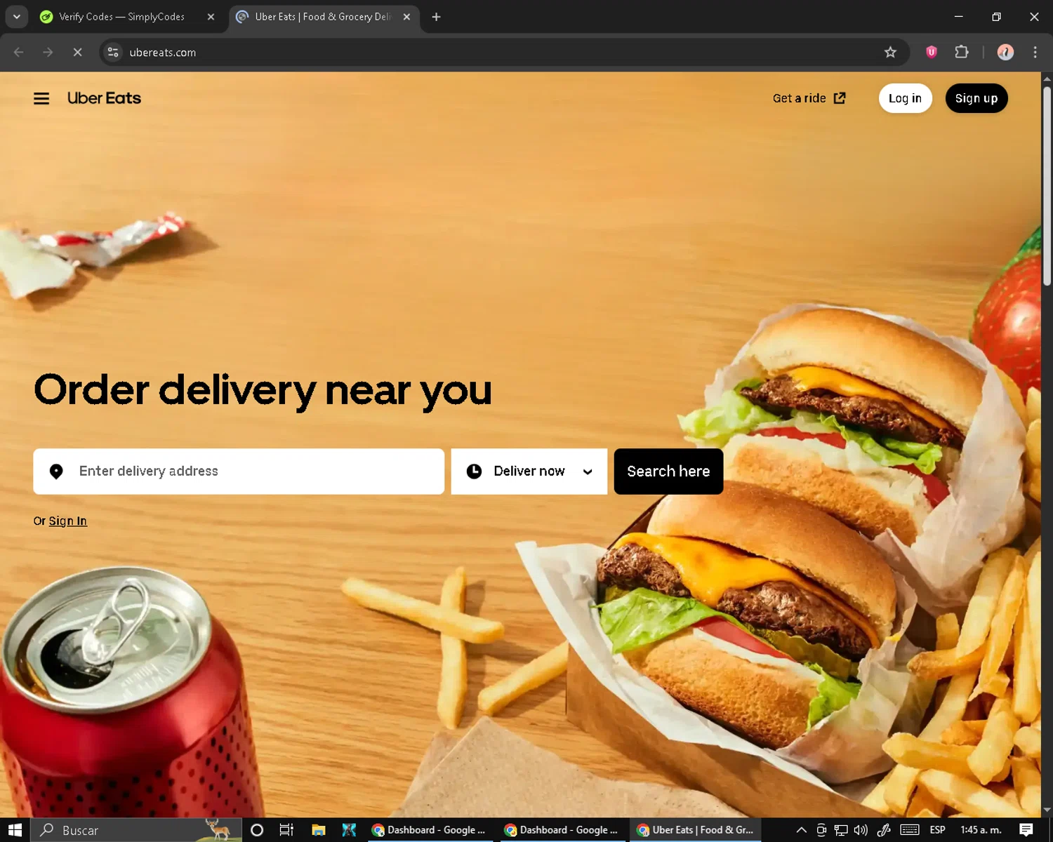 Uber Eats promo code screenshot showing code affeats10usAUG25 applied at Uber Eats checkout page. Uploaded by SimplyCodes community member MoneyPilot9165 on Aug 24, 2025