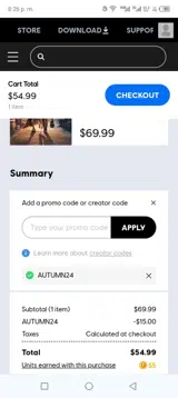 Autumn24 coupon verification screenshot